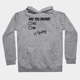 Are you drunk Trump 4th of July Funny politics (dark design) Hoodie